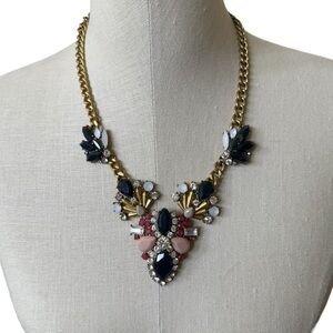 J. Crew Gold, Pink, and Navy Statement Necklace
